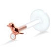 Bird with Rhinestone Labrets Push-in LA-367